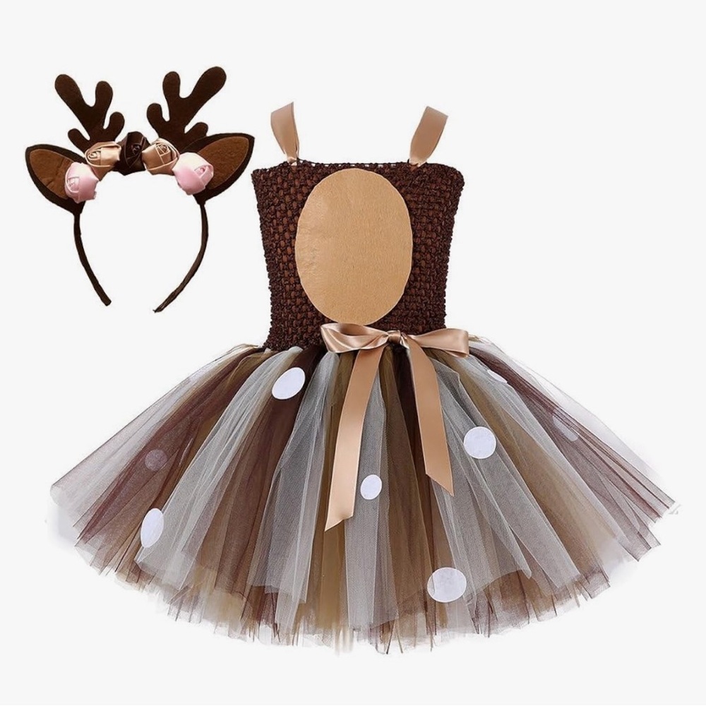 Charming Fawn Tutu Costume with Antler Headband